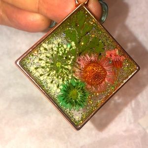 2 for $20 Handmade Rose Gold square shaped pendant